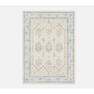 Ruggable 3'x5' Washable Bridgerton Crown Affair Opal Area Rug Ivory/Blue